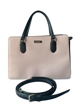 Kate Spade Blush Pink and Black Saffiano Satchel with Detachable Strap